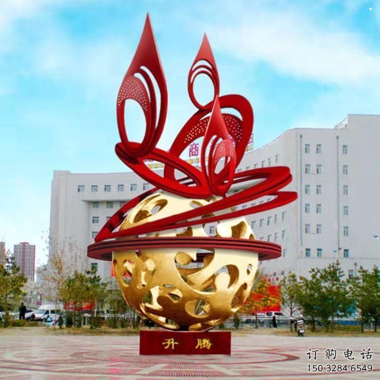 鏤空球雕塑展品，街頭雕塑，烤漆鏤空球雕塑供需