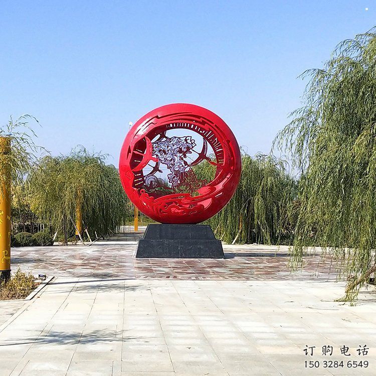 空心球雕塑訂做，戶外雕塑，不銹鋼鏤空空心球雕塑廠家