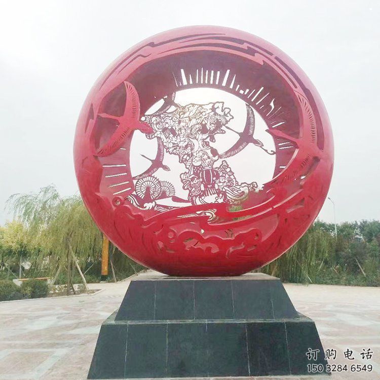 空心球雕塑定制，市標雕塑，鏤空空心球雕塑定做廠家