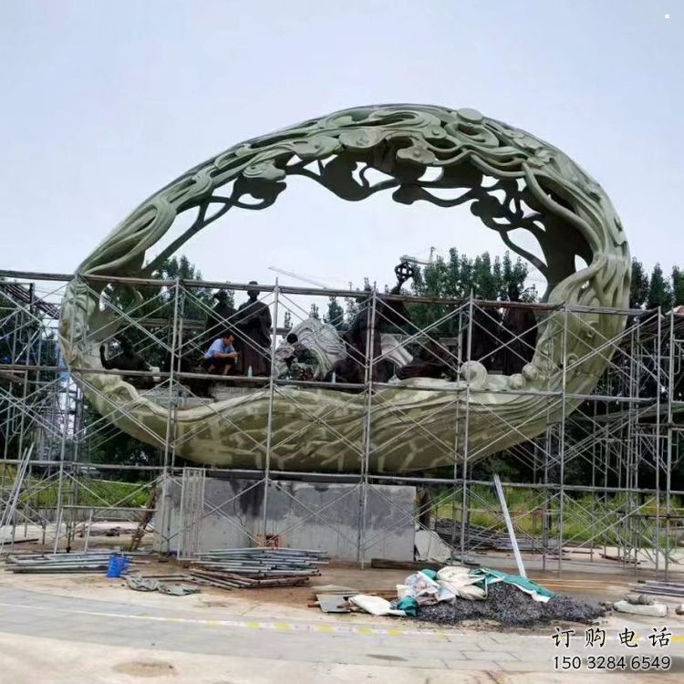 空心球雕塑制作，景區(qū)案例，鏤空空心球雕塑廠家