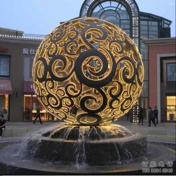 燈光球雕塑展品，鋼管組合，不銹鋼燈光球雕塑常用