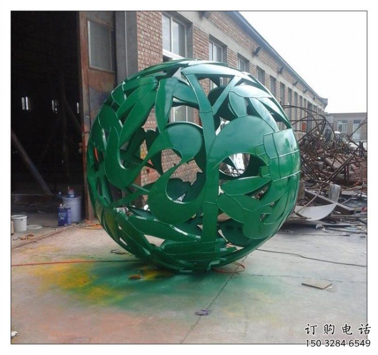 花紋球雕塑廠家，水景雕塑，不銹鋼花紋球雕塑觀賞型