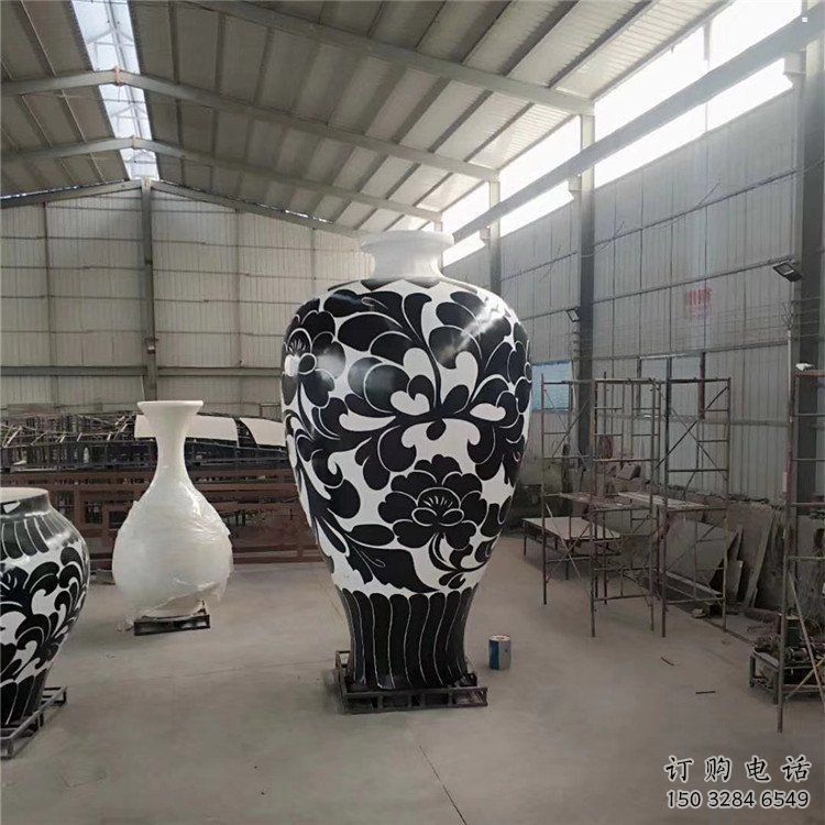 花瓶雕塑提供，美陳雕塑，玻璃鋼花瓶雕塑承接