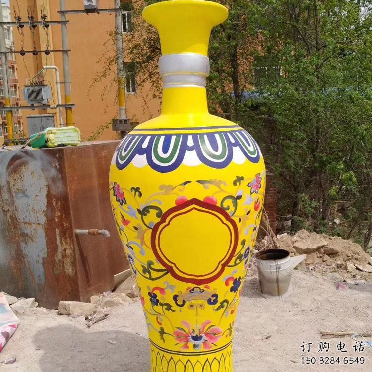 花瓶雕塑展品，彩鋼制作，玻璃鋼花瓶雕塑精品