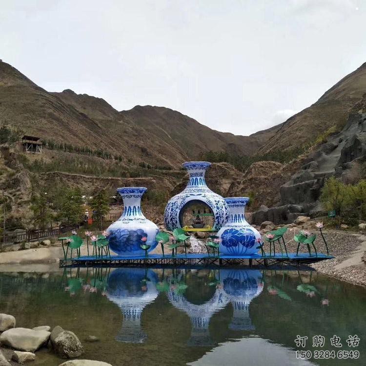 花瓶雕塑通用，街道標(biāo)識(shí)，玻璃鋼花瓶雕塑承接