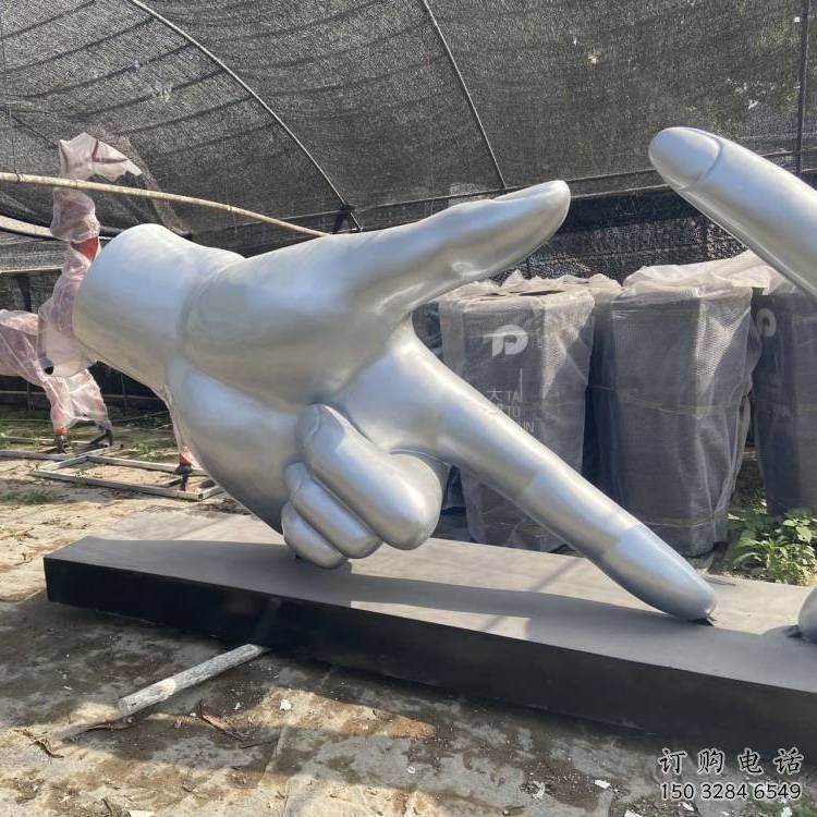 剪刀手雕塑訂做，校園雕塑，不銹鋼剪刀手雕塑廠家