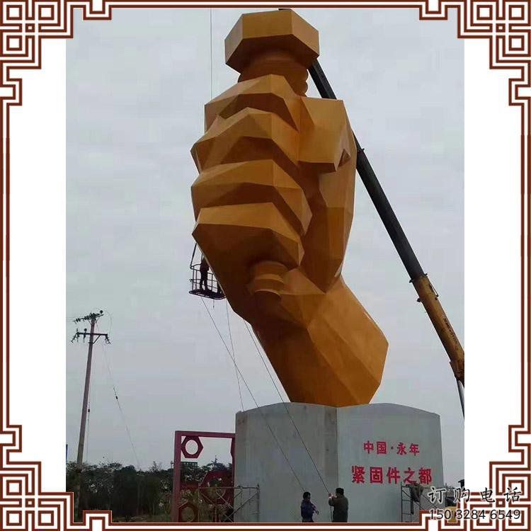 拳頭雕塑供應(yīng)，多彩藝術(shù)，別墅不銹鋼拳頭雕塑供求