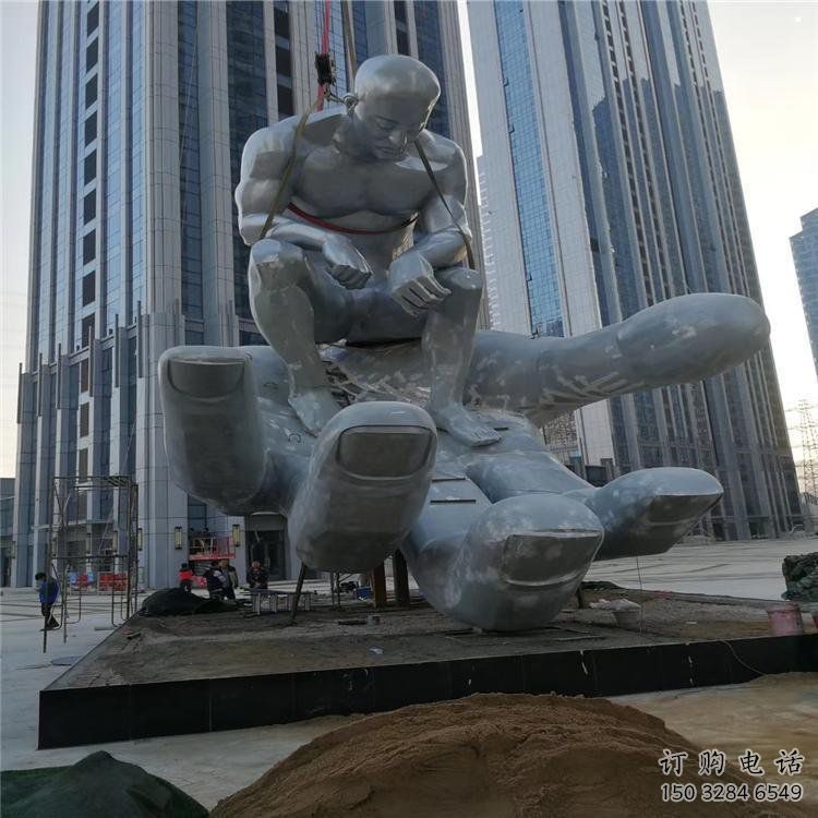 沉思者雕塑廠家，鍛造工藝，手托沉思者雕塑承接