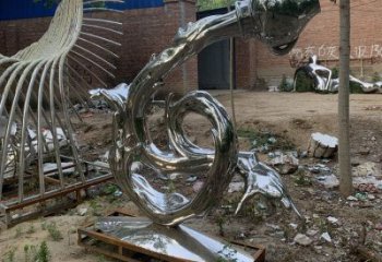 波浪雕塑展品，彩鋼制作，不銹鋼波浪雕塑精品