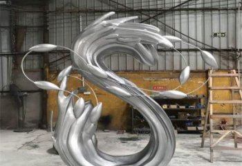 公園海浪雕塑，噴砂發(fā)光雕塑，鍛造工藝