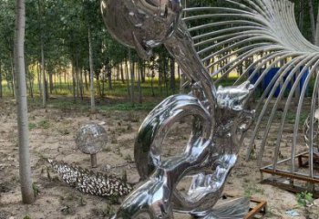 浪花雕塑制造，美陳雕塑，鏡面浪花天壺雕塑展品