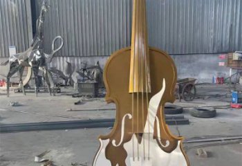 大提琴雕塑展品，室外軟裝，展示不銹鋼大提琴雕塑訂做