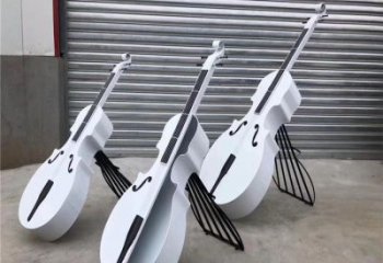 雕塑定制，小區(qū)雕塑，不銹鋼大提琴雕塑提供