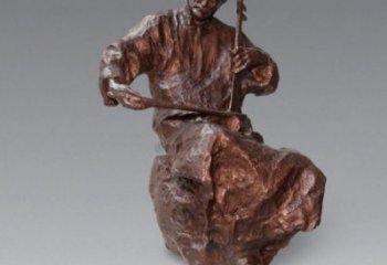 拉二胡雕塑點(diǎn)擊，地標(biāo)擺件，民俗民俗人物雕塑承接