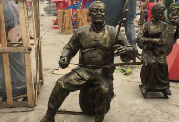 拉二胡雕塑選定，景觀雕塑，民俗人物雕塑生產(chǎn)商