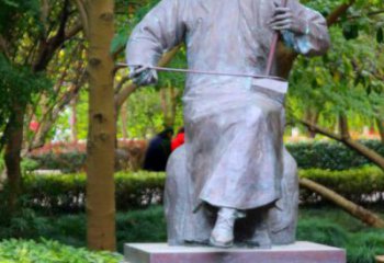 拉二胡雕塑專(zhuān)供，景區(qū)雕塑，仿古民俗人物雕塑提供