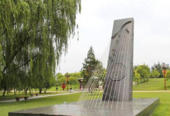彈古箏雕塑定價，村標(biāo)概念，公園雕塑景觀選用