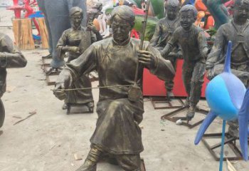 彈古箏雕塑供求，露天雕塑，民俗人物雕塑制作