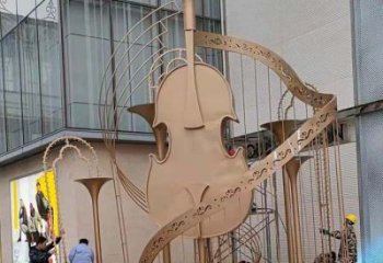 提琴雕塑優(yōu)選，陸地?cái)[件，不銹鋼提琴雕塑制作承接