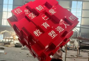 方塊雕塑供需，室外軟裝，不銹鋼方塊雕塑指用