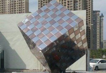 方塊雕塑制造商，美陳雕塑，不銹鋼方塊雕塑精品