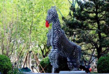 方塊馬雕塑精選，公園小品，抽象方塊馬雕塑廠家