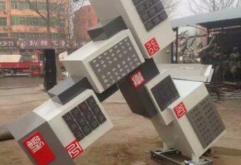 幾何體雕塑展品，景觀雕塑，不銹鋼幾何體雕塑供應