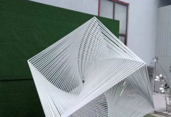 廣場立方體雕塑廠家，市標雕塑，鏤空立方體雕塑定制
