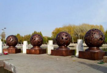 鏤空球雕塑承接，村標(biāo)概念，地產(chǎn)烤漆鏤空球雕塑廠家
