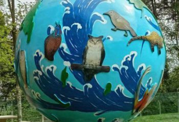 鏤空球雕塑點擊，中式工藝，烤漆鏤空球雕塑供給