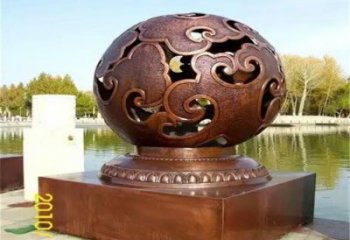 鏤空球雕塑服務(wù)商，街景小品烤漆鏤空球雕塑訂做