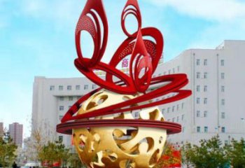 鏤空球雕塑展品，街頭雕塑，烤漆鏤空球雕塑供需