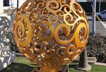 鏤空球雕塑制作，廣場雕塑，烤漆鏤空球雕塑廠家