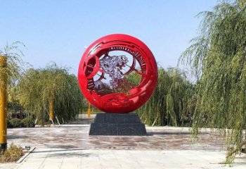 空心球雕塑訂做，戶外雕塑，不銹鋼鏤空空心球雕塑廠家