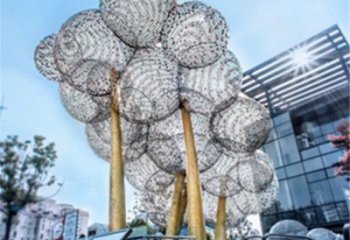 空心球雕塑訂做，多彩藝術(shù)，鏤空空心球雕塑制造