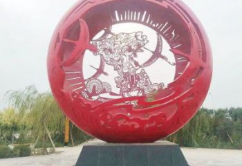 空心球雕塑定制，市標(biāo)雕塑，鏤空空心球雕塑定做廠家