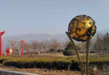 空心球雕塑生產(chǎn)商，動態(tài)雕塑，鏤空空心球雕塑定制