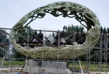 空心球雕塑制作，景區(qū)案例，鏤空空心球雕塑廠家
