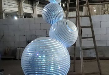 燈光球雕塑承接，城市雕塑，不銹鋼燈光球雕塑精品