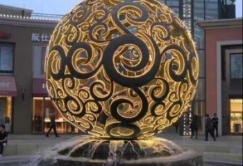 燈光球雕塑展品，鋼管組合，不銹鋼燈光球雕塑常用