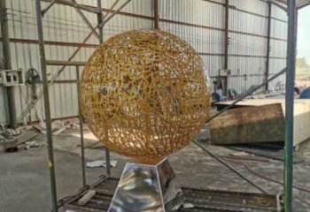 燈光球雕塑展示，園林裝飾，不銹鋼燈光球雕塑承接