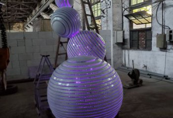 燈光球雕塑制作，公園小品，不銹鋼燈光球雕塑優(yōu)選