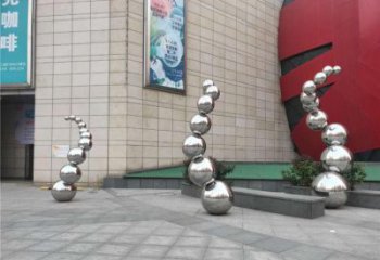 分子球雕塑訂做，公園雕塑，不銹鋼分子球雕塑提供