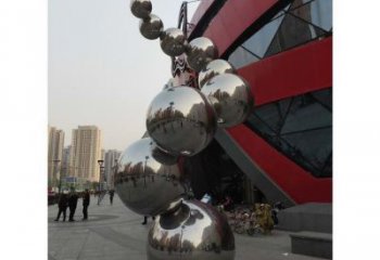 分子球雕塑訂做，景觀雕塑，不銹鋼分子球雕塑提供