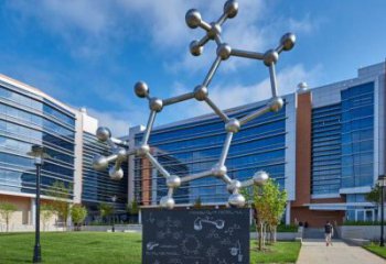 分子球雕塑制作，景區(qū)案例，不銹鋼分子球雕塑定做