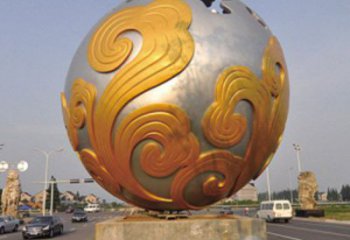 花紋球雕塑廠，景觀雕塑，不銹鋼花紋球雕塑制作承接