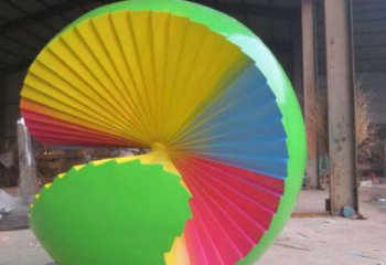 花紋球雕塑廠家，彩鋼制作，大型不銹鋼花紋球雕塑定做