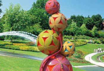 繡球雕塑服務(wù)商，公園小品，地產(chǎn)不銹鋼繡球雕塑廠家