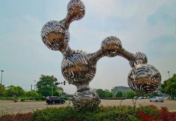 原子球雕塑廠，鏤空工藝，不銹鋼原子球雕塑精選