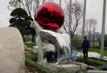 圓球雕塑服務(wù)商，街景小品，環(huán)境烤漆圓球雕塑訂做